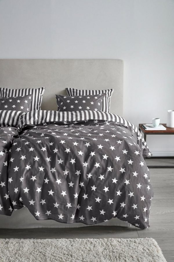 Jotex Stars & Stripes Pussilakanasetti Harmaa 6-Pakkaus