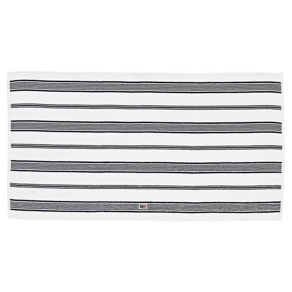 Lexington Striped Velour Pyyheliina Valkoinen 70x130 Cm