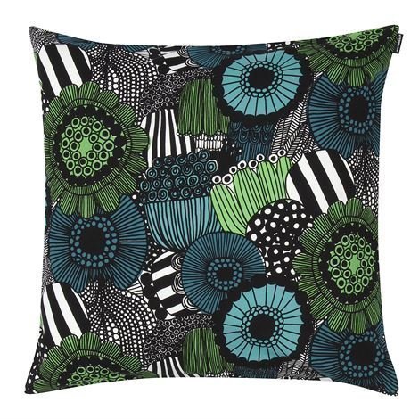 Marimekko Pieni Siirtolapuutarha Tyynynpäällinen 50x50 cm Vihreä-Musta Suomi  100 