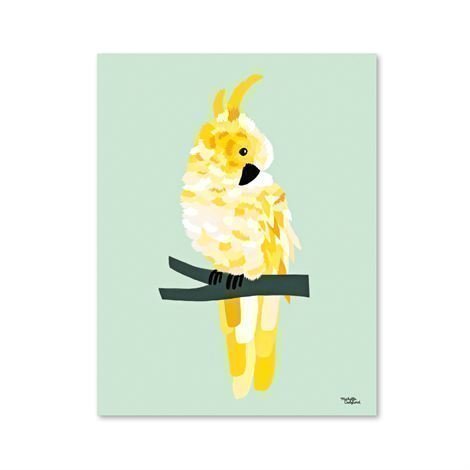 Michelle Carlslund Illustration Juliste Pieni Yellow Cockatoo